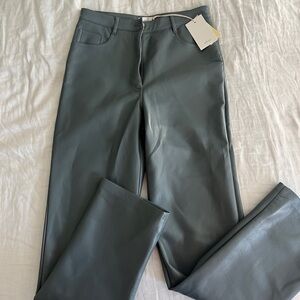 Aritzia Wilfred Melina Leather Pants Blue/Grey